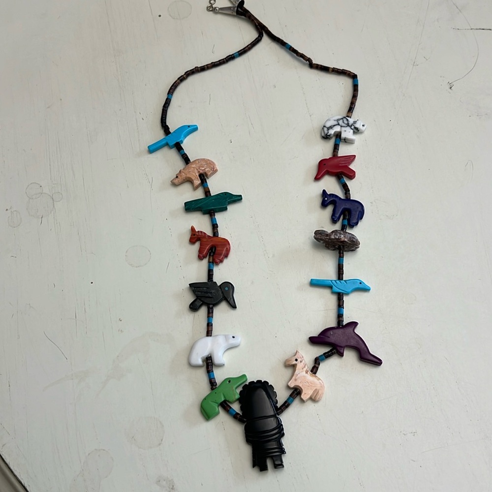 Native American fetish necklace.